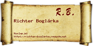 Richter Boglárka névjegykártya